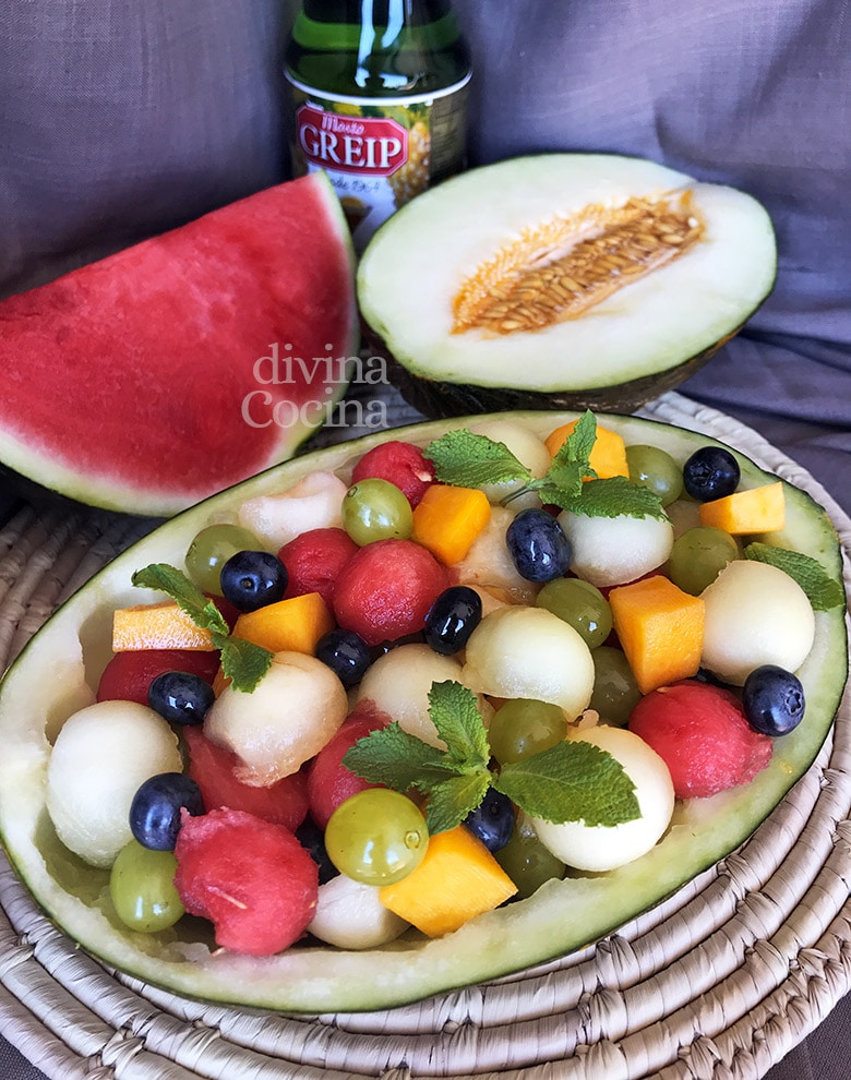 melon relleno de frutas