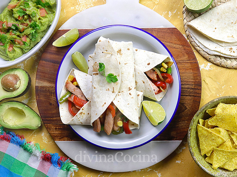 fajitas de lomo con pimientos