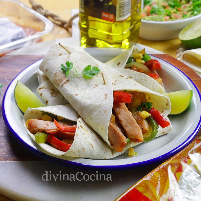 fajitas de lomo con pimientos