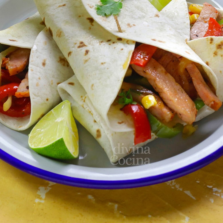 fajitas de lomo con pimientos