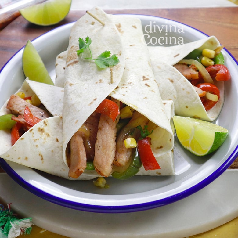 fajitas de lomo con pimientos