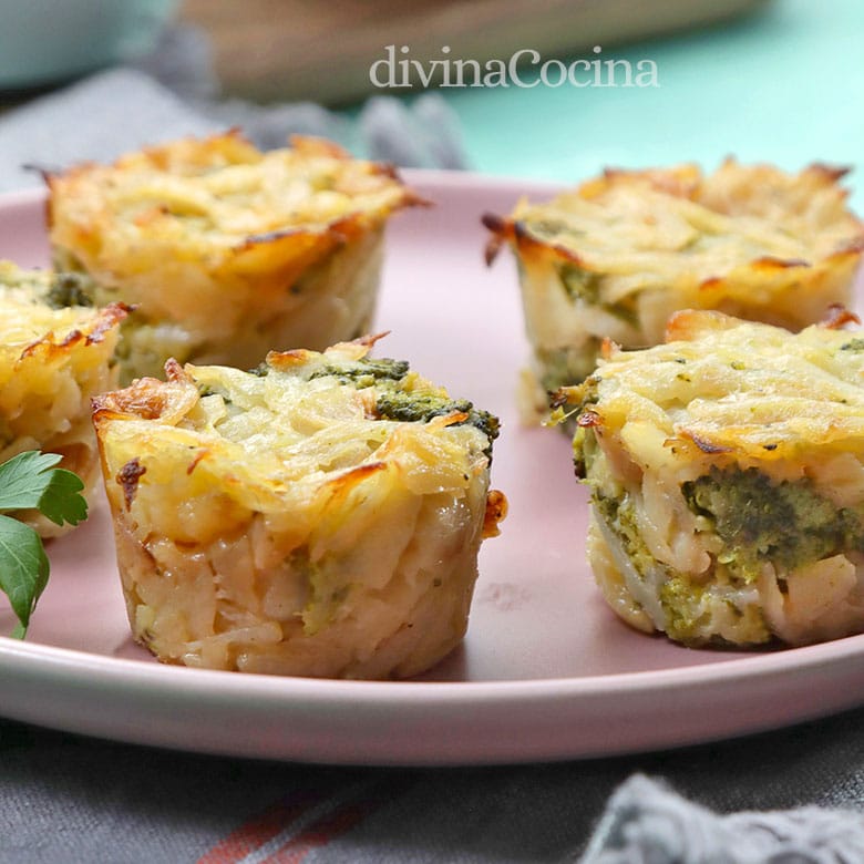 pastelillos de patata y brocoli