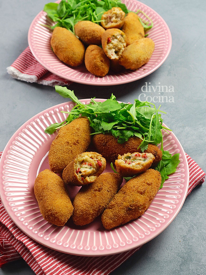 croquetas de bonito y pimientos piquillo