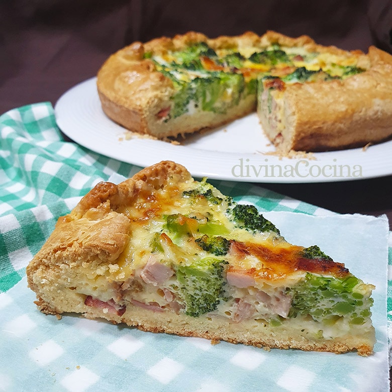 Tarta salada de Brócoli y Queso - Receta de DIVINA COCINA