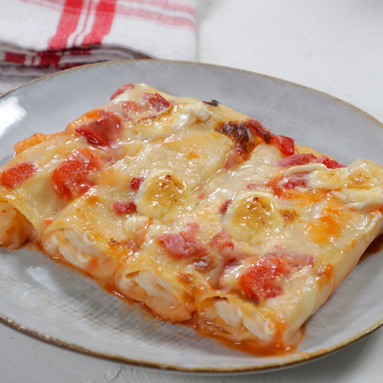 canelones de pescado o marisco