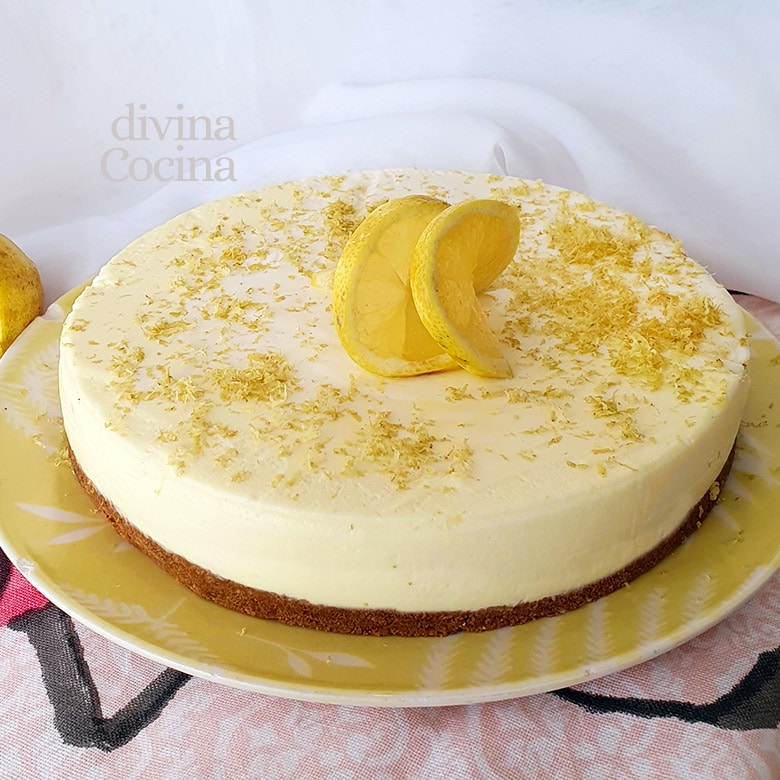 Tarta de mousse de limón sin horno - Receta de DIVINA COCINA