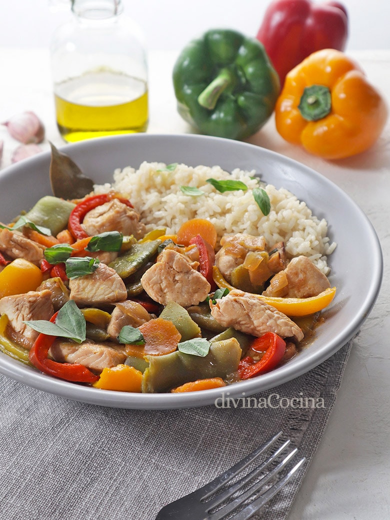 ragu de pavo guisado con verduras