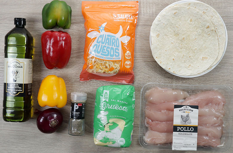 quesadillas de pollo ingredientes