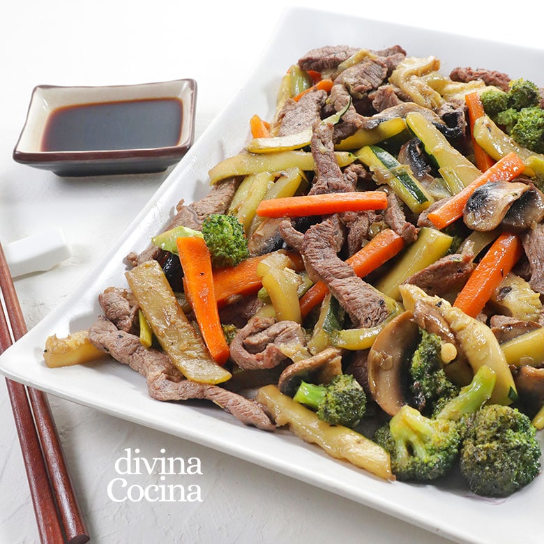 wok de ternera con verduras