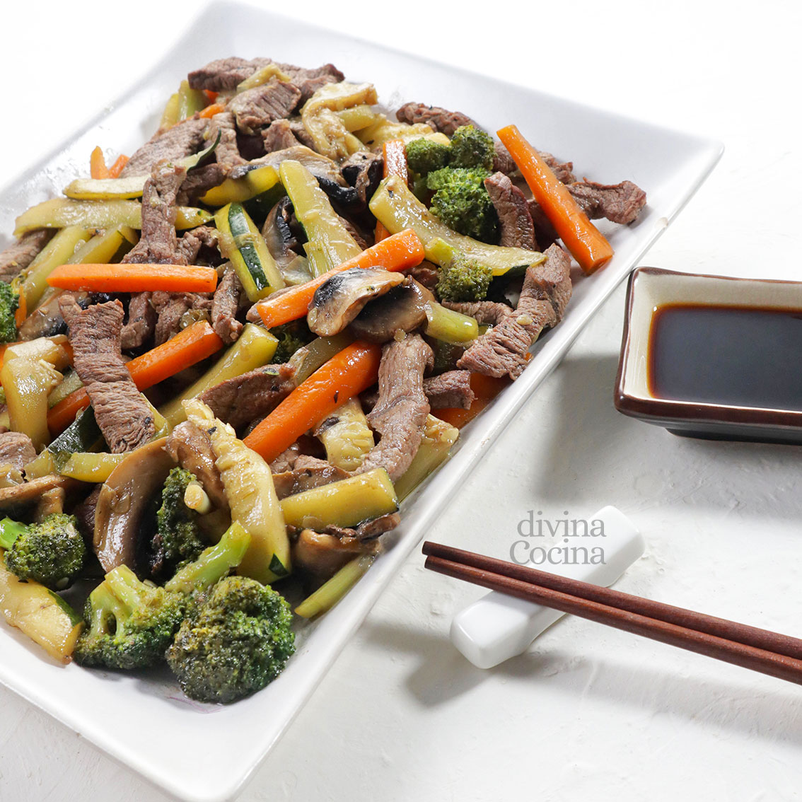 wok de ternera con verduras