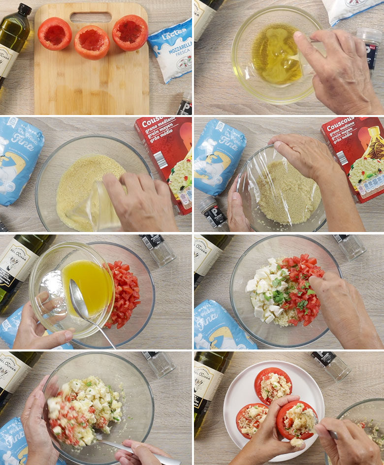 tomates rellenos de cuscus paso a paso