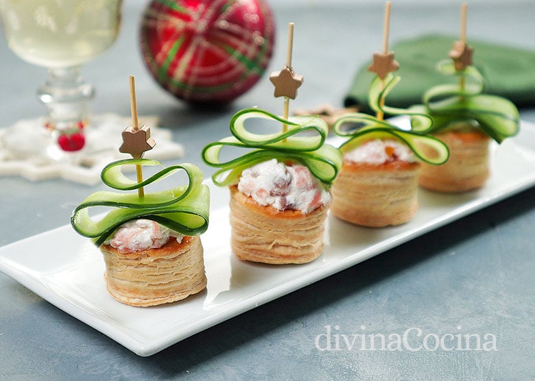 mini volovanes de salmon para navidad