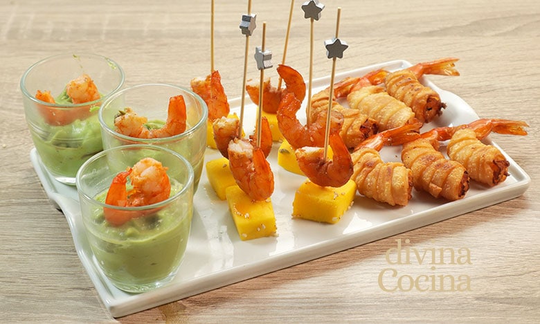 aperitivos faciles con langostinos