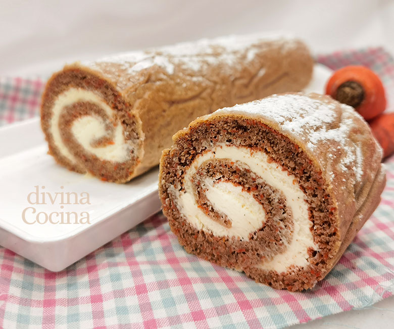 brazo gitano zanahorias carrot cake enrollado 