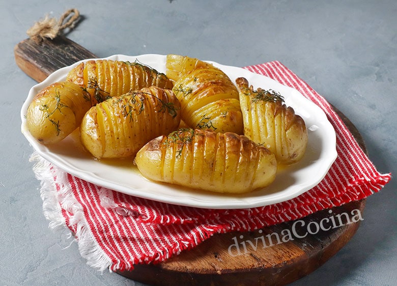 Patatas Hasselback al estilo sueco - Receta de DIVINA COCINA