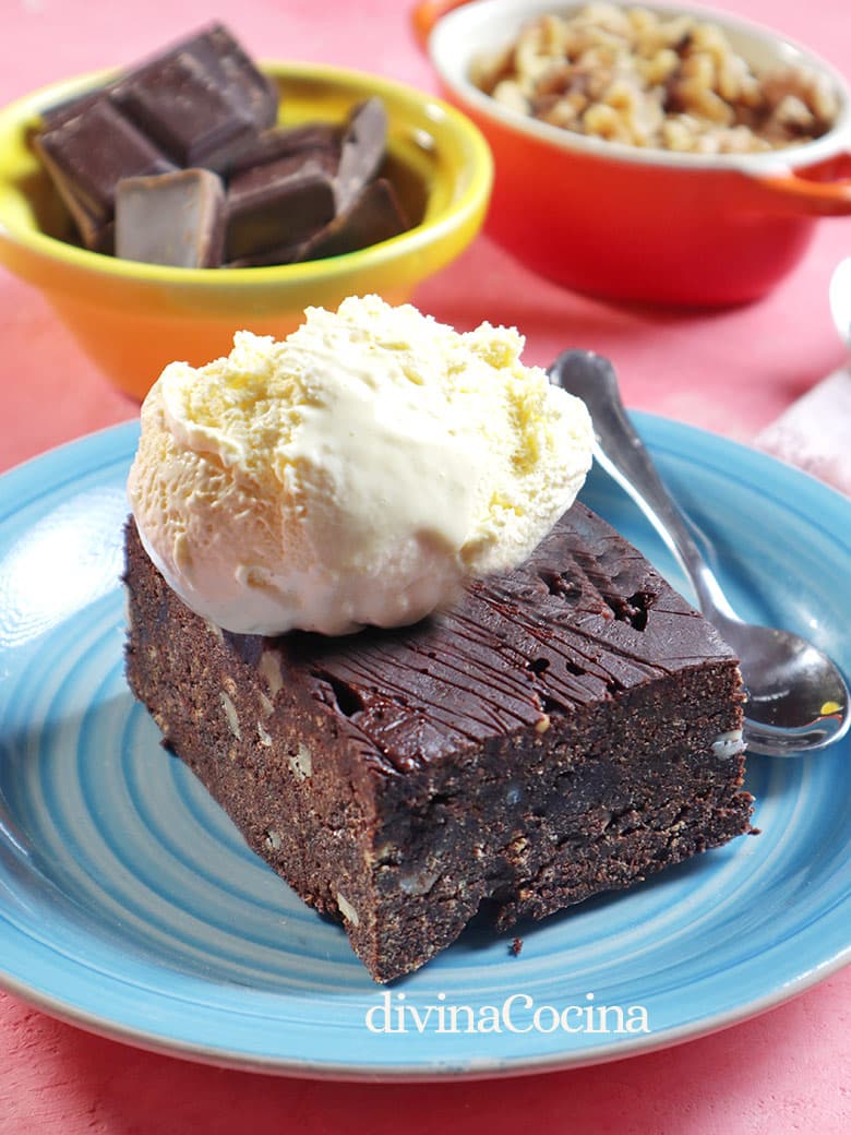 brownie de chocolate sin horno 