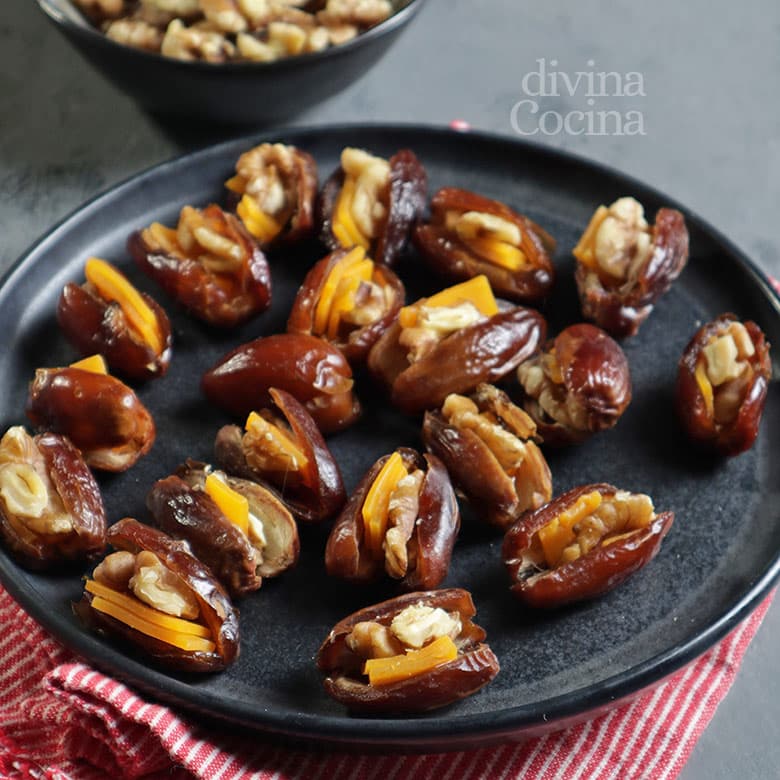 canapes de datiles con nueces