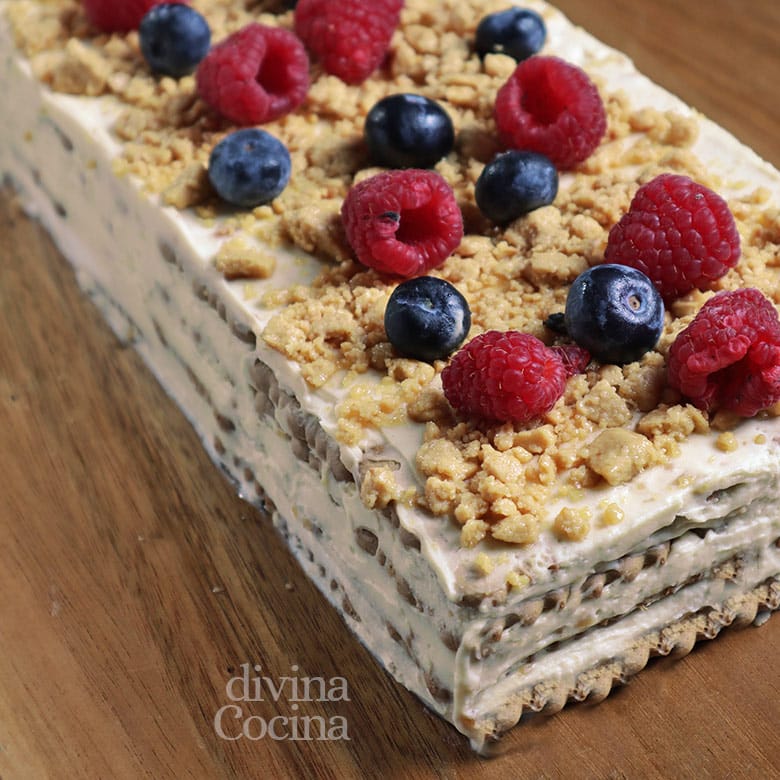 tarta de galletas y turron