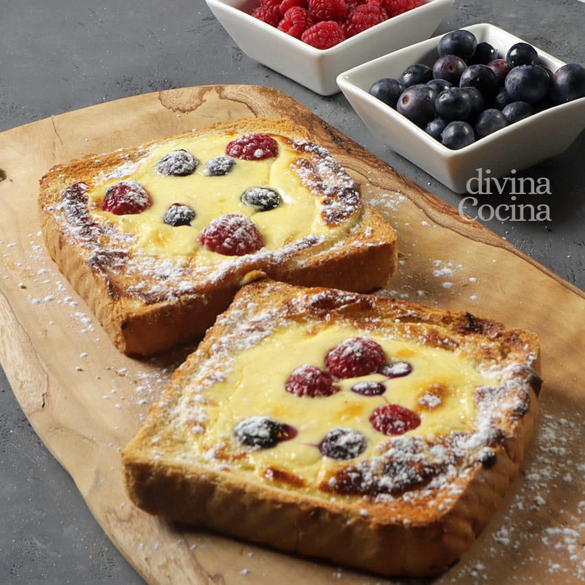 tostadas de tarta de queso