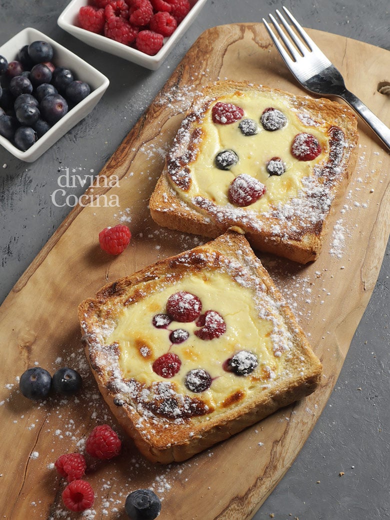 tostadas de tarta de queso