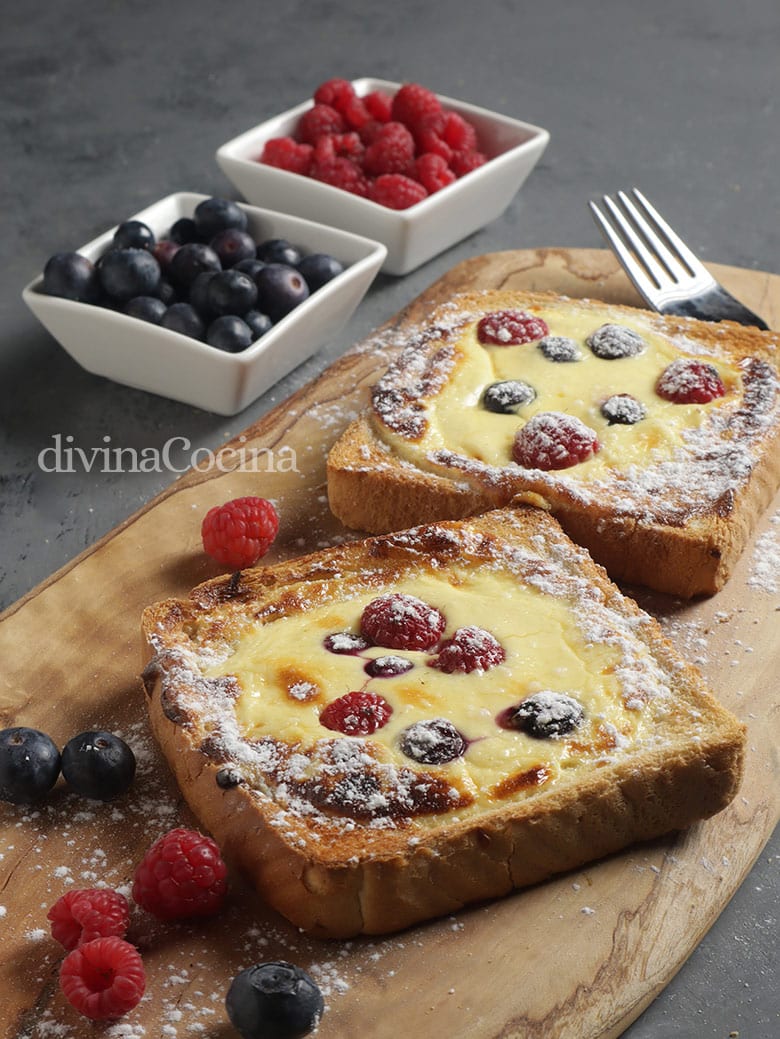 tostadas de tarta de queso