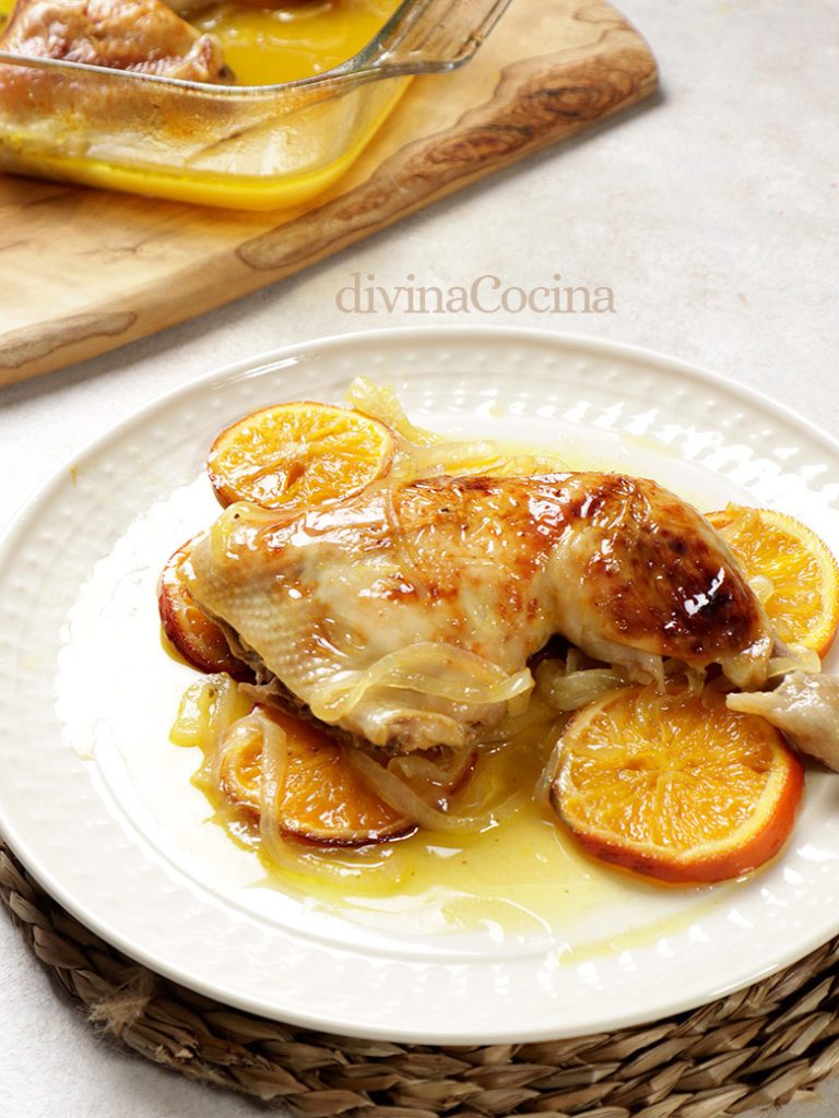 pollo al horno con naranja