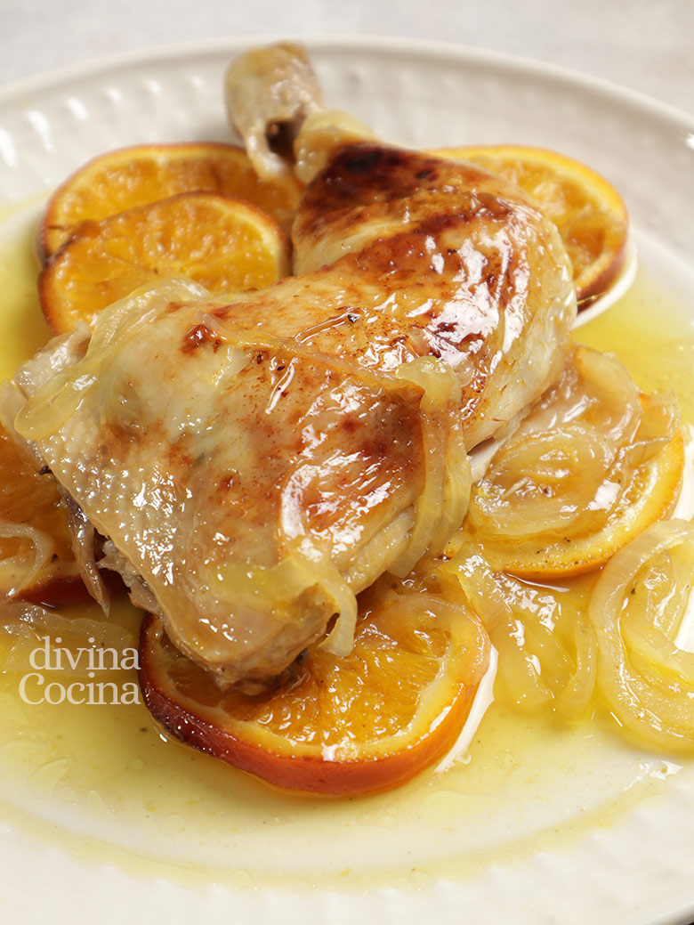 pollo al horno con naranja