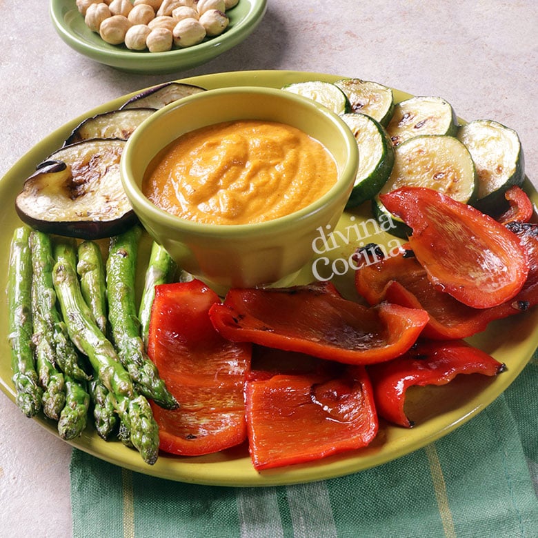 verduras a la plancha con salsa romesco