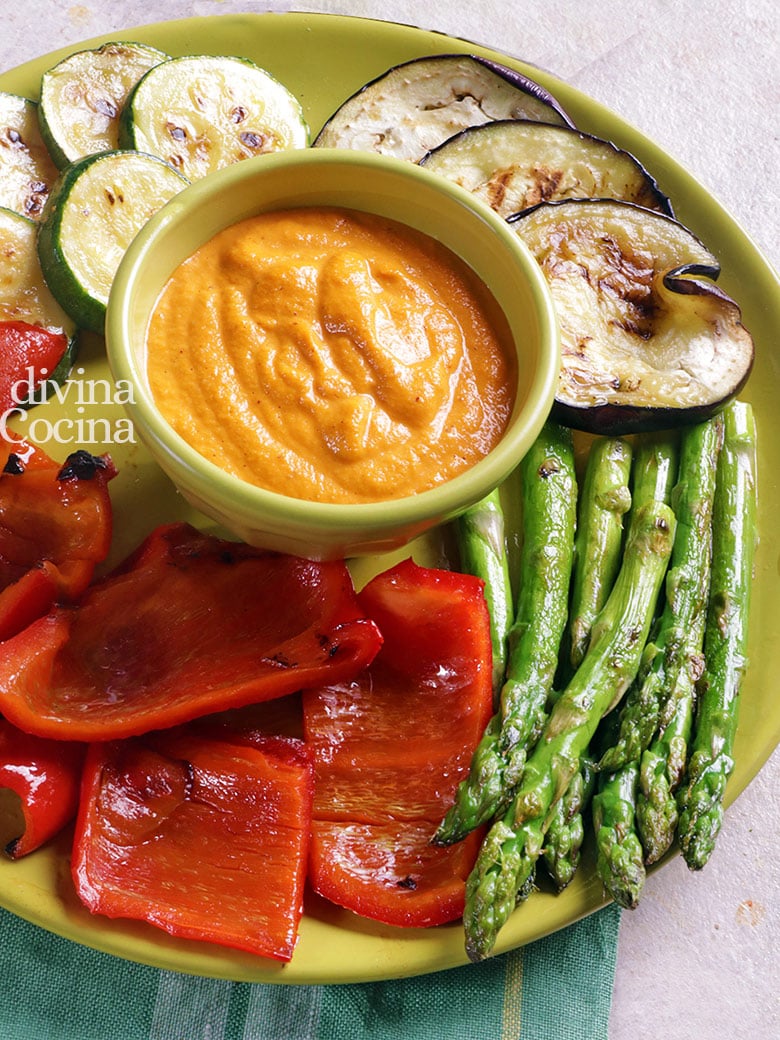 verduras a la plancha con salsa romesco