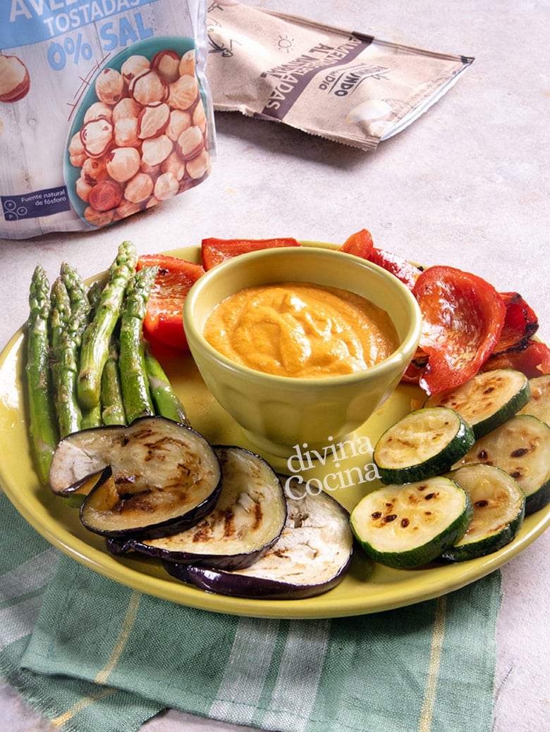 verduras a la plancha con salsa romesco