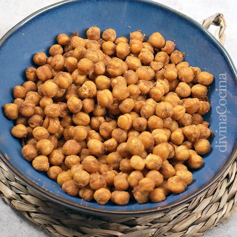 garbanzos fritos en freidora de aire