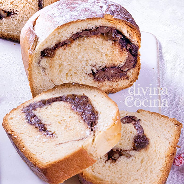 pan de brioche relleno de chocolate