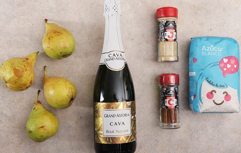 peras al cava ingredientes