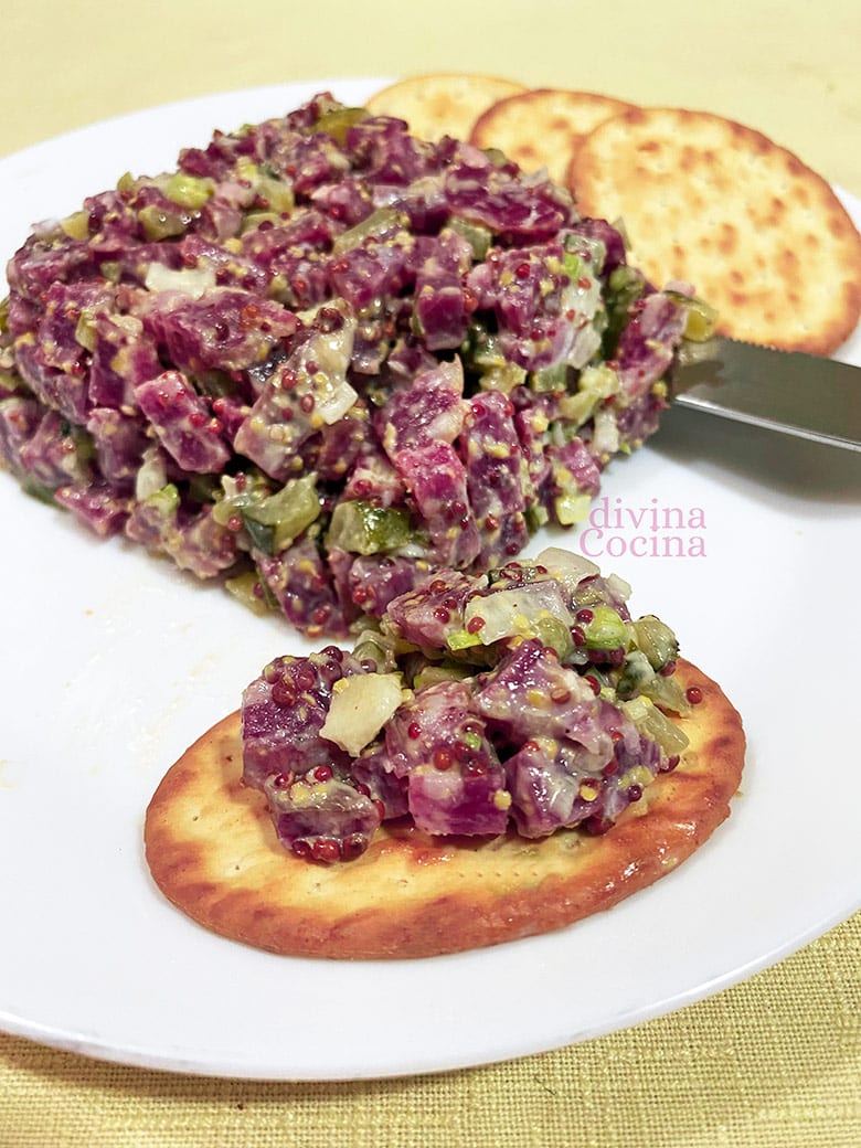 tartar de salchichon iberico