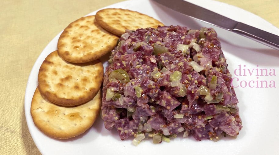 tartar de salchichon iberico 