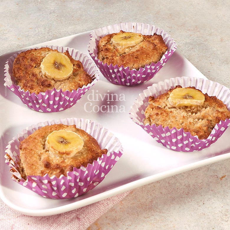 muffins de avena y platano sin azucar