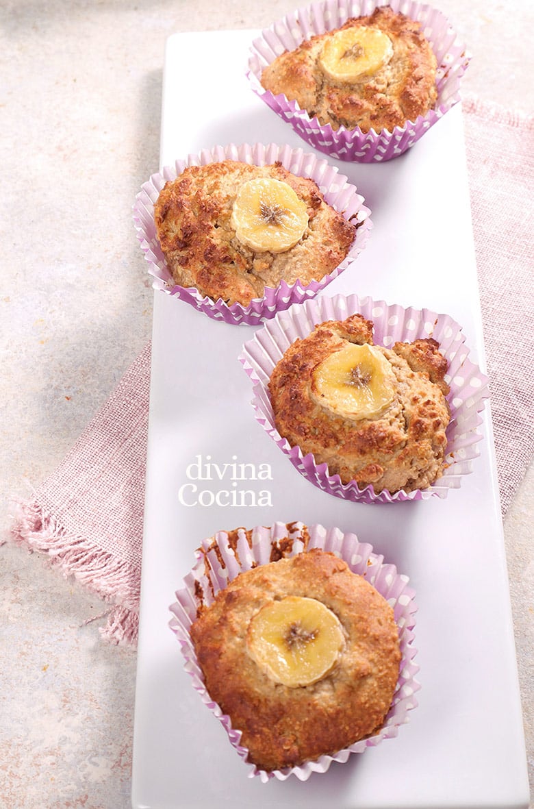 muffins de avena y platano sin azucar