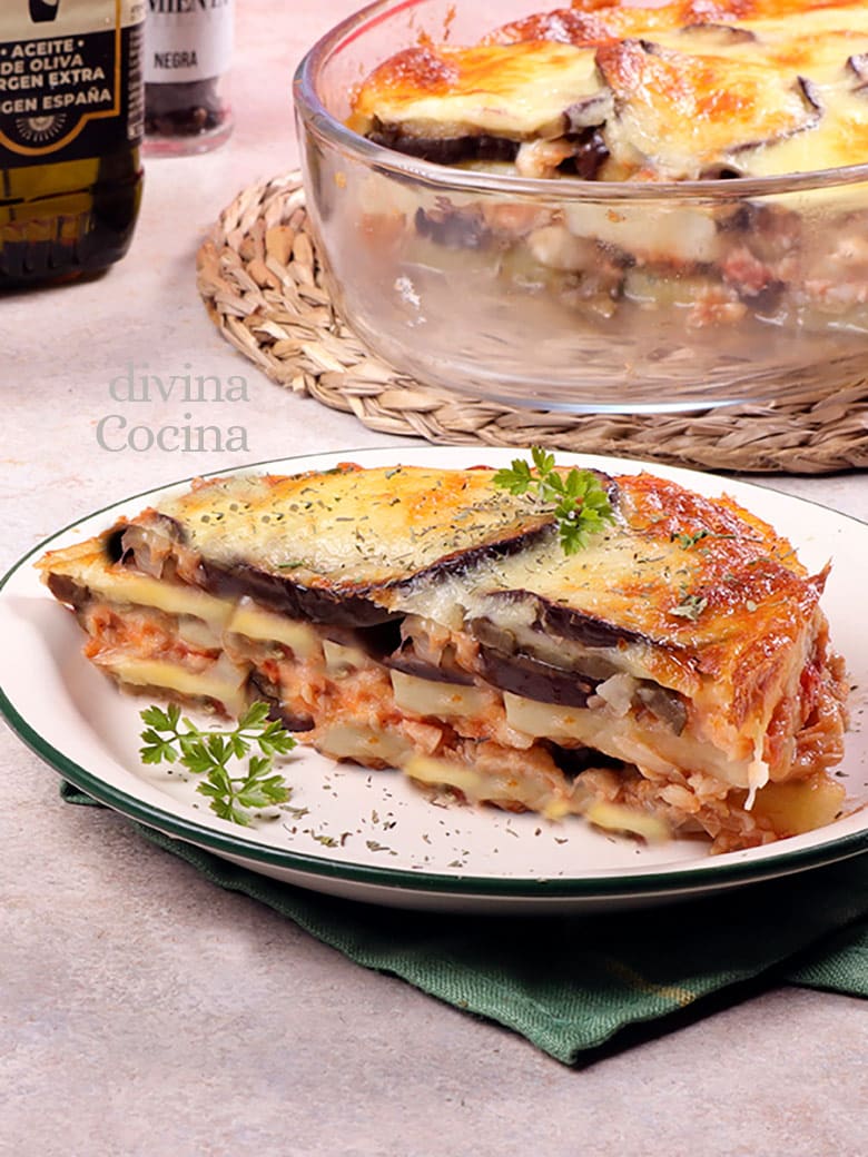 musaka de berenjenas con bacalao