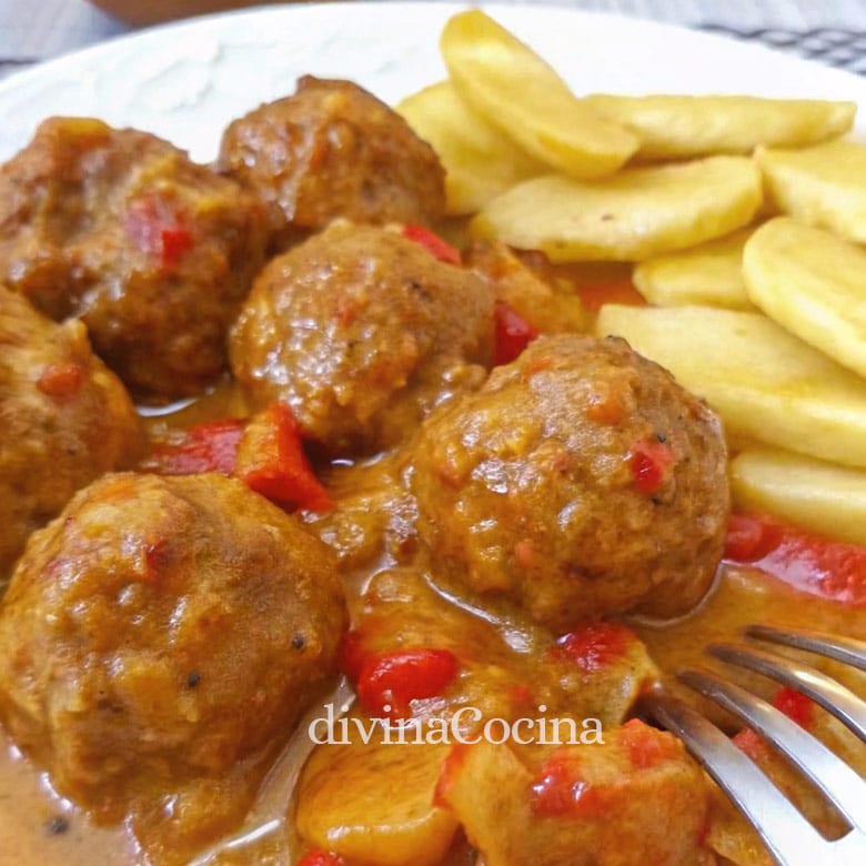 albondigas de ternera con verduras