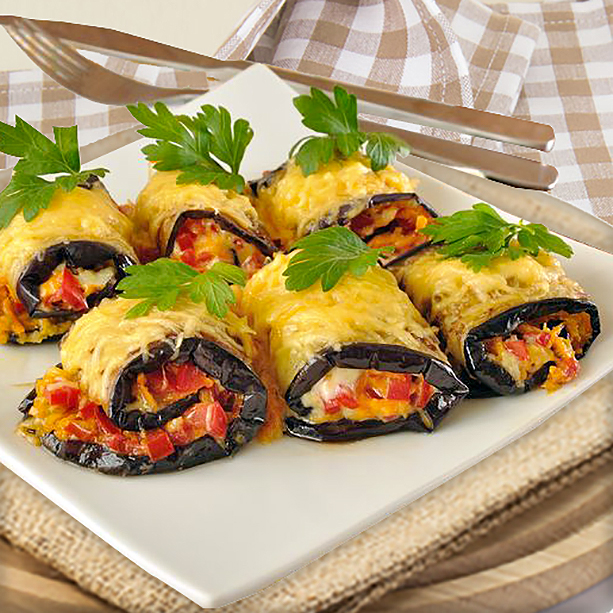 rollitos de berenjena al horno