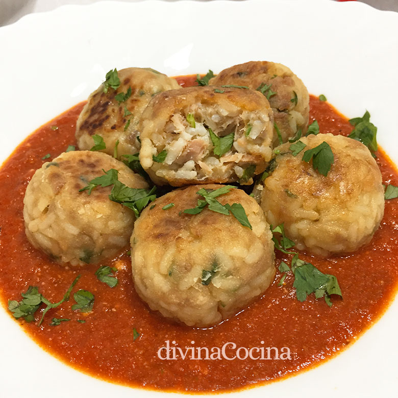 albondigas de arroz y atun