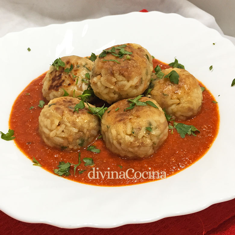 albondigas de arroz y atun