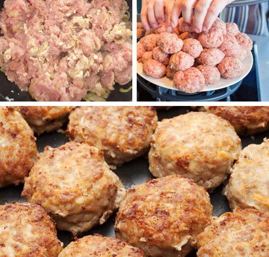 albóndigas de pollo y bacón