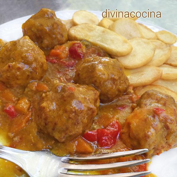 albóndigas de ternera con verduras