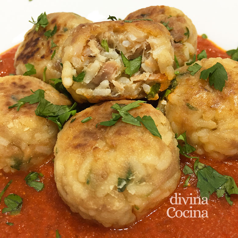 albondigas de arroz y atun