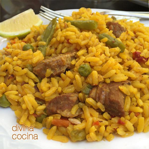 arroz rapido de carne y verduras