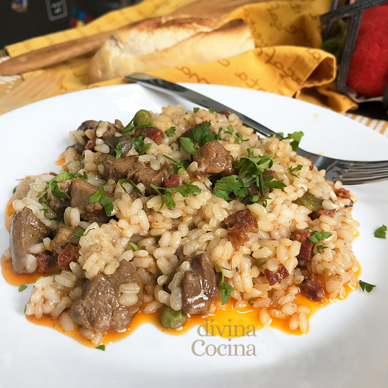 arroz con carrillada de cerdo