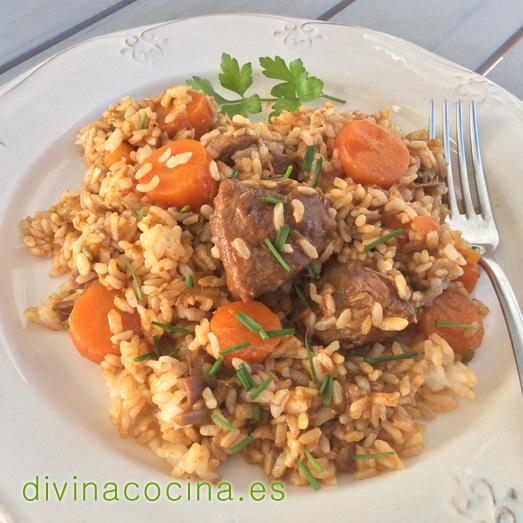 Arroz con carrilladas de cerdo