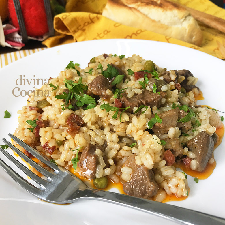 arroz con carrillera de cerdo