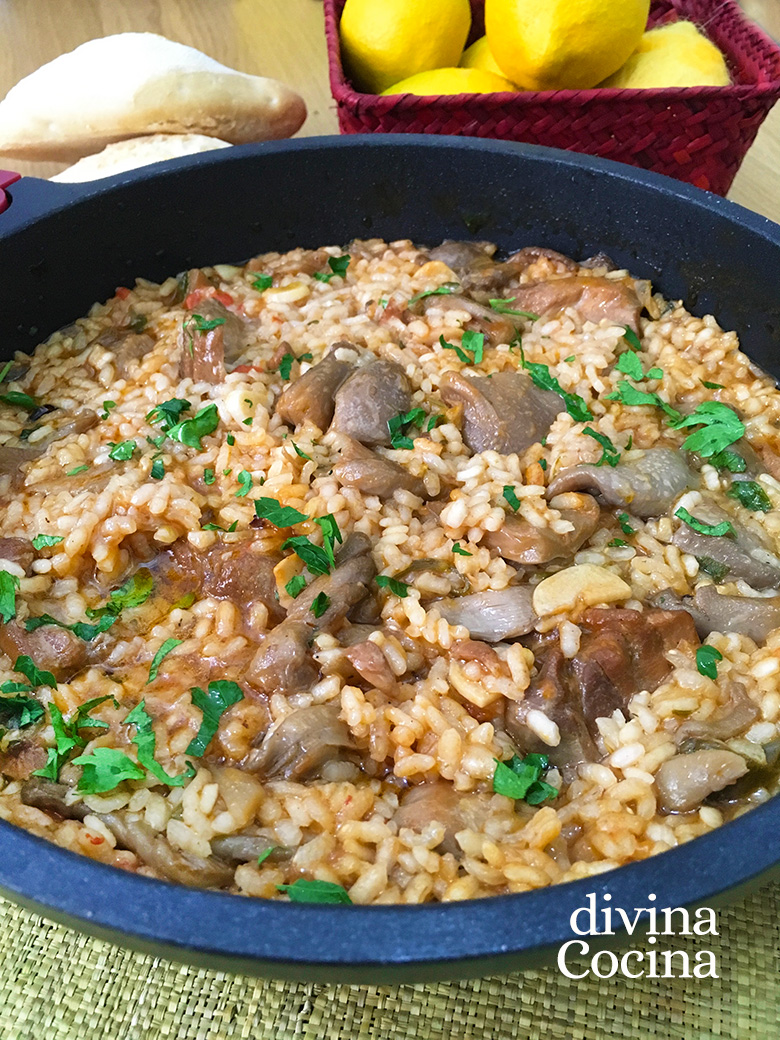 arroz con setas o champiñones